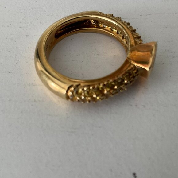 Faboulous and unique 14k gold and citrine ring - Picture 5 of 7